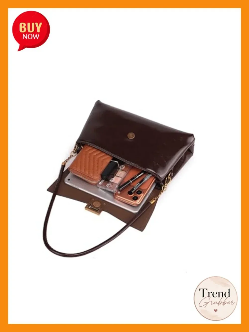 PU Leather Shoulder Bag Tassel Decoration Crossbody Handbag Detachable Strap